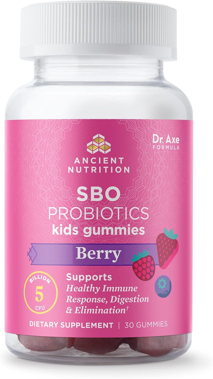 Berry Kids Probiotics Gummies by Ancient Nutrition - 5B CFUs, Gut Health Support, 30 Count