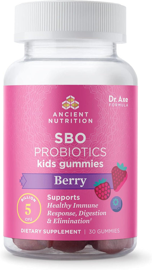 Berry Kids Probiotics Gummies by Ancient Nutrition - 5B CFUs, Gut Health Support, 30 Count