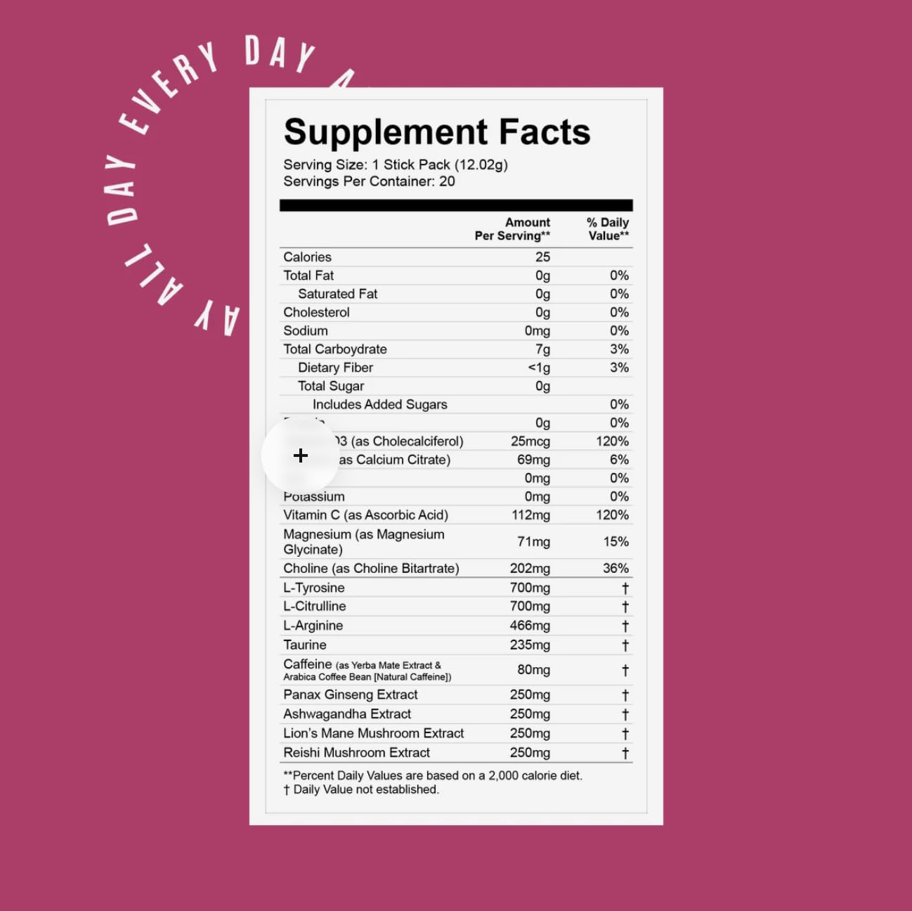 Berry Lemonade Flavored ADED Energy + Hydration Powder Drink Mix - 20 Packets, No Sugar, Vitamins, Minerals, Nootropics, Electrolytes