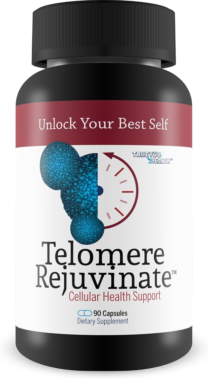 Best Telomere Lengthening Supplement for Anti-Aging & Longevity - True You Health Telomere Rejuvenate Powder Capsules - NAD Supplement for Longer Telomeres & Youthful Aging