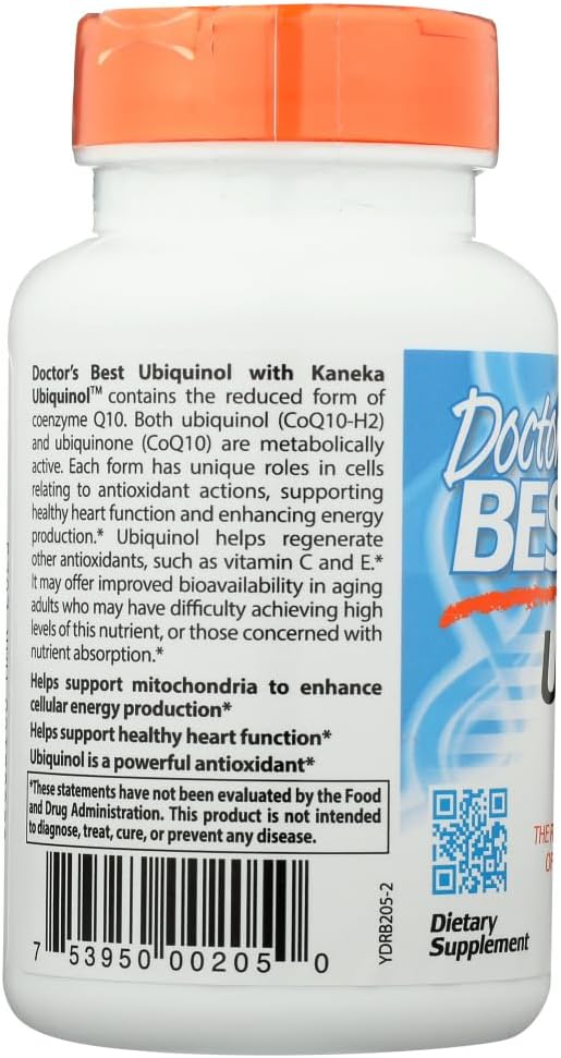 Best Ubiquinol with Kaneka's QH 100mg Softgels - Doctor's Best (180 Count)