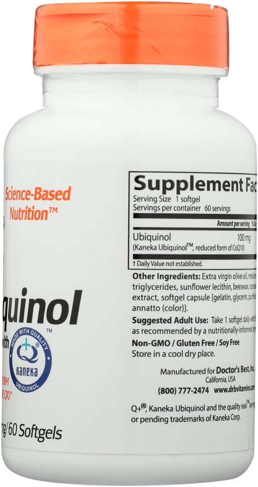 Best Ubiquinol with Kaneka's QH 100mg Softgels - Doctor's Best (180 Count)