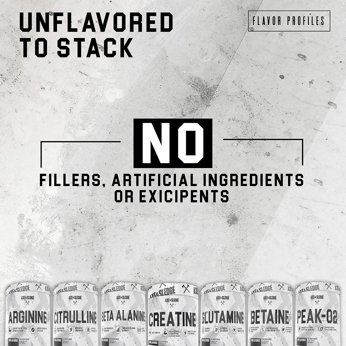 Beta Alanine Basics Powder by Axe & Sledge Supplements - Supports Endurance, Strength, Performance, and Power - Unflavored with No Artificial Ingredients - 100 Servings