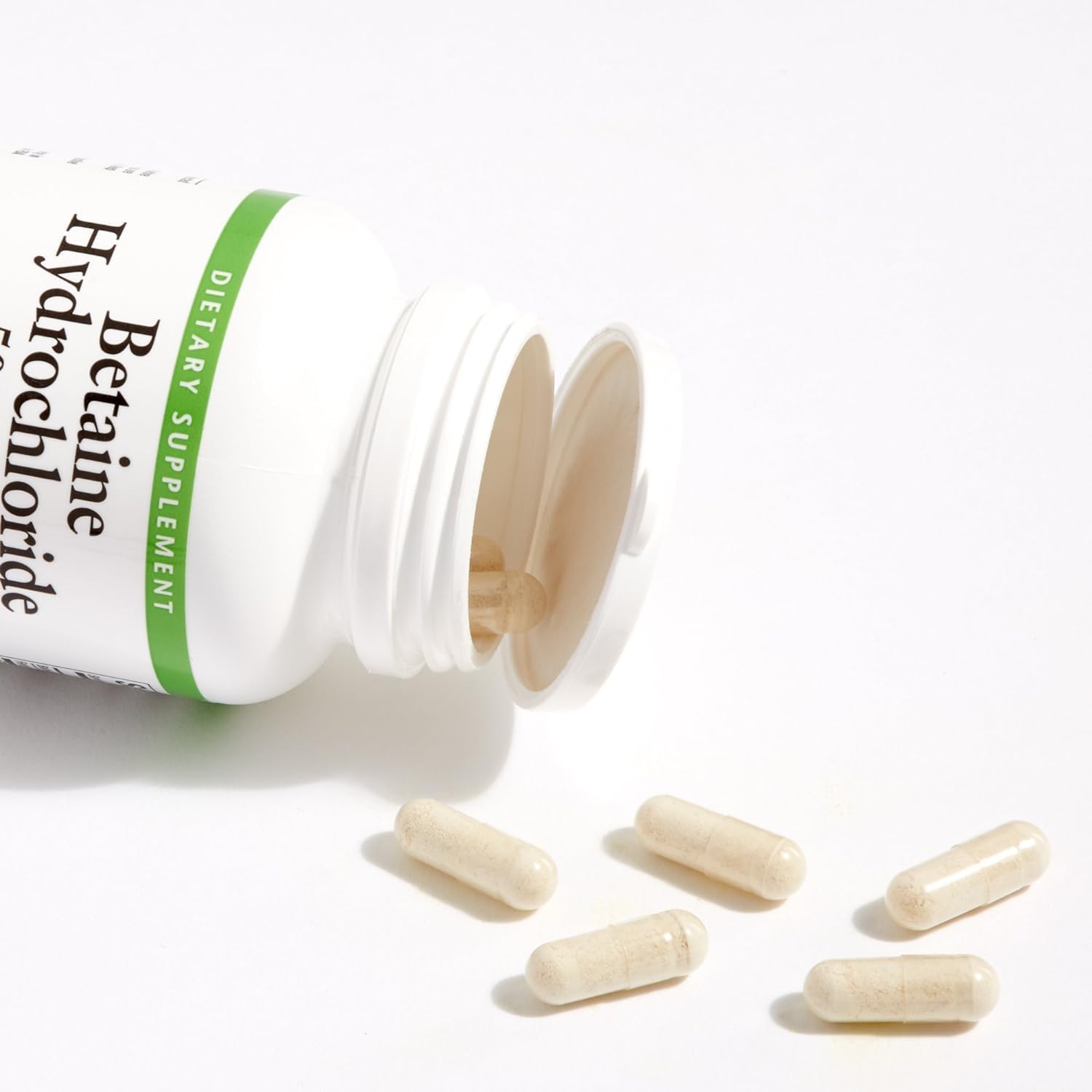 Betaine HCL 500mg Capsules - Promotes Digestive Health & Healthy Microbiome - 90 Servings