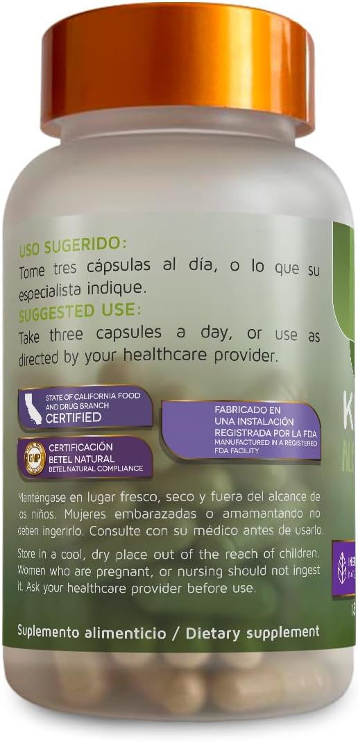 Betel Natural Algas Marinas/Kelp Capsules - 1000mg per Serving - Rich in Natural Iodine and Sea Nutrients