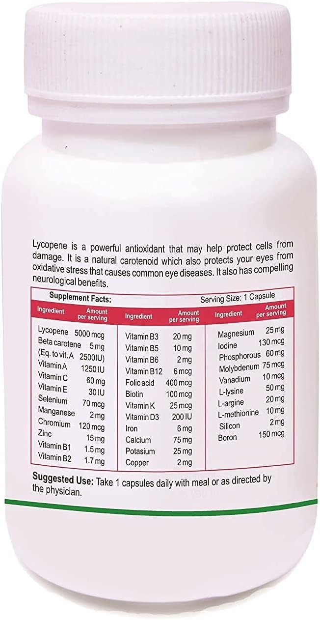 BETT Biotrex Lycopene with Multivitamins - 5000 Mcg Capsules for Overall Wellness