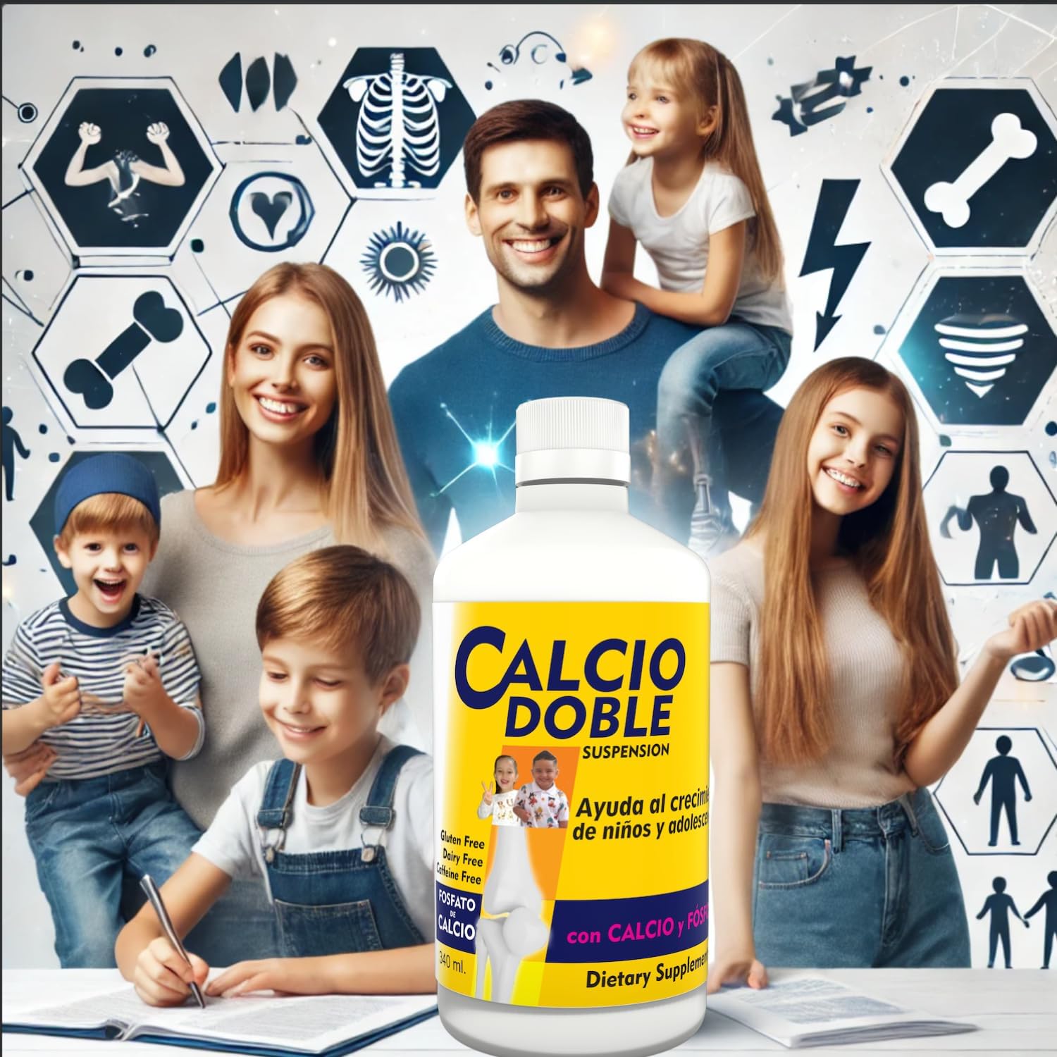 Beyodexa B Calcio Doble for Kids and Teens with Calcium and Phosphorus, 11.5 fl oz