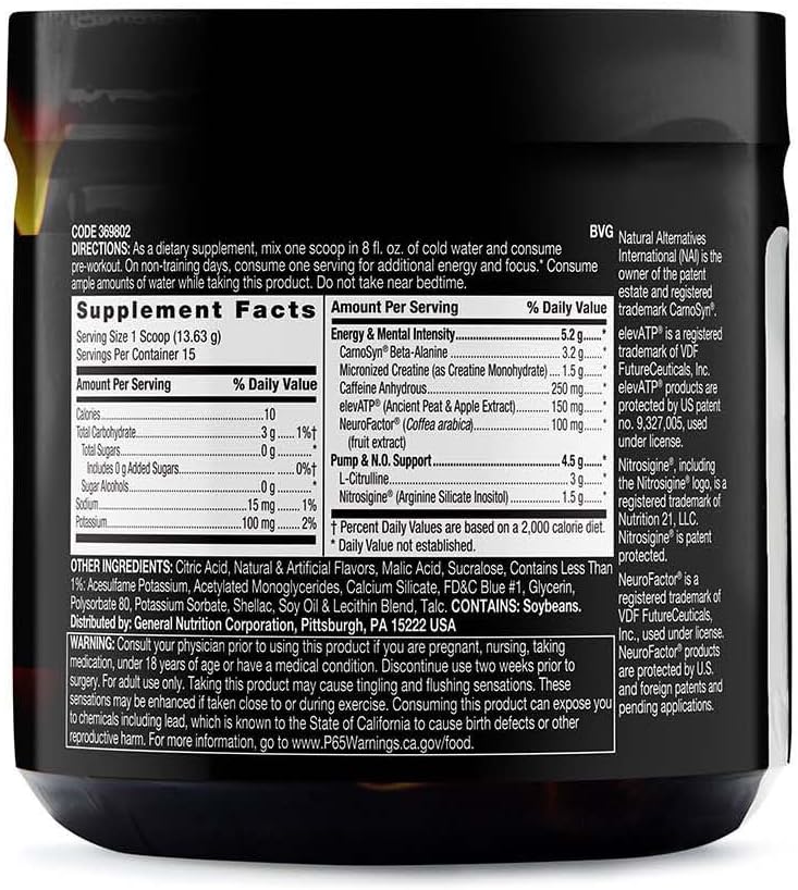 Beyond Raw Lit Blue Raspberry Pre-Workout Supplement - 15 Servings, Clinically Dosed