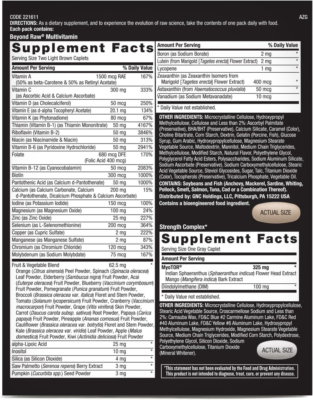 BEYOND RAW Vital Elements Vitapak Program 30 Servings - Comprehensive Multivitamin and Mineral Supplement Pack