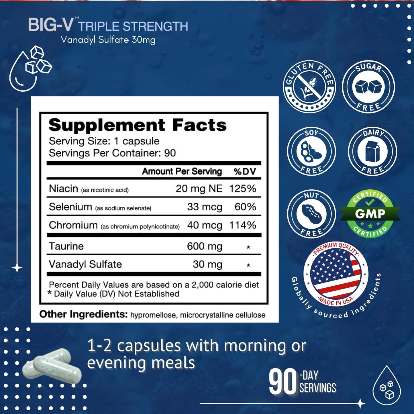 Big V Triple Strength Vanadyl Sulfate and OptiFlow Blood Flow Supplement - Supports Blood Flow and Sugar Balance