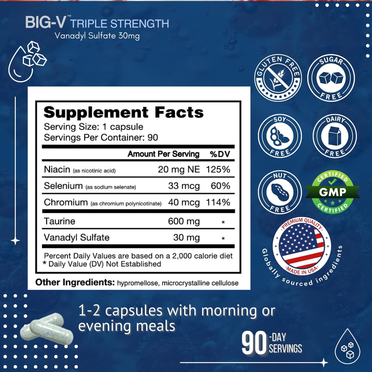 Big V Triple Strength Vanadyl Sulfate and OptiFlow Blood Flow Supplement - Supports Blood Flow and Sugar Balance