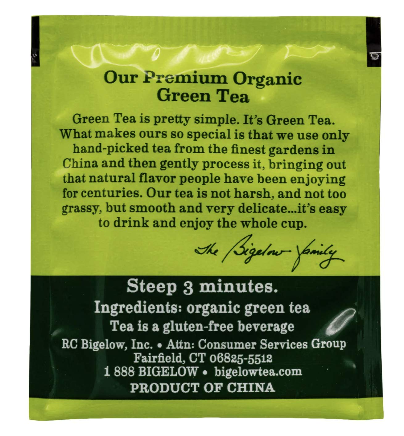 Bigelow Organic Green Tea Bags - Bulk 160-Count Box for Fresh and Flavorful Brews