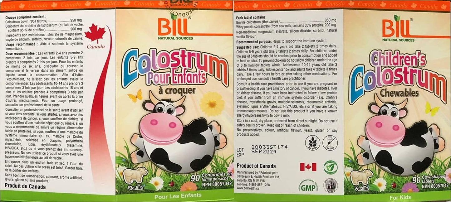 Bill Beauty Children's Colostrum Chewables - 90 Natural Source Supplements