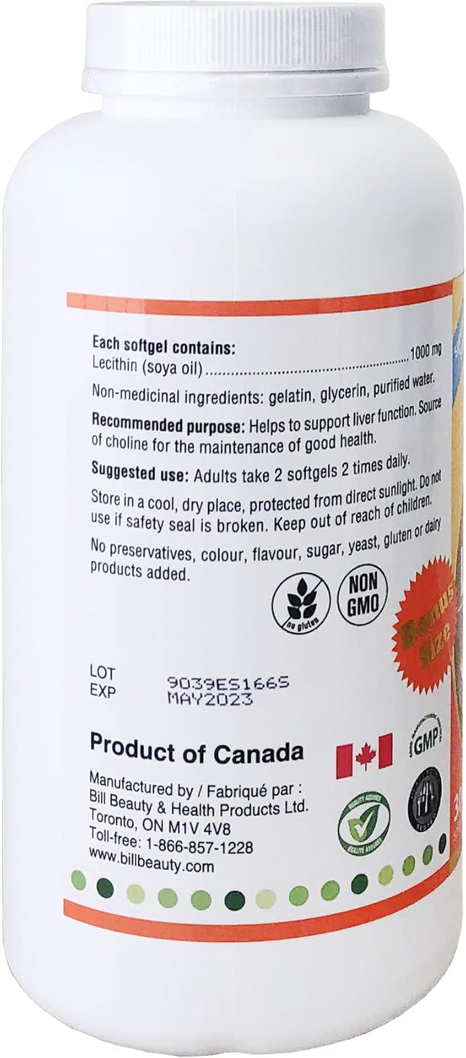 Bill Natural Sources Lecithin Supplement 1000mg - 300 Capsules