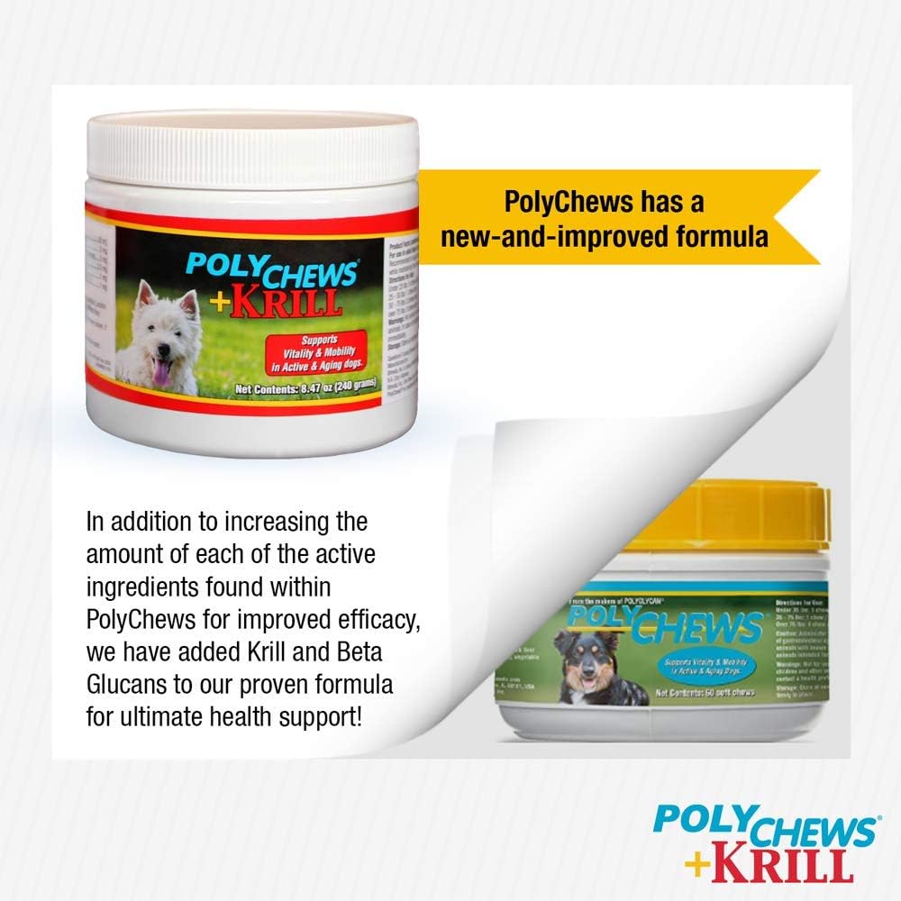 Bimeda Polychews Soft Chews with Krill and Beta Glucans for Joint Support, 60ct