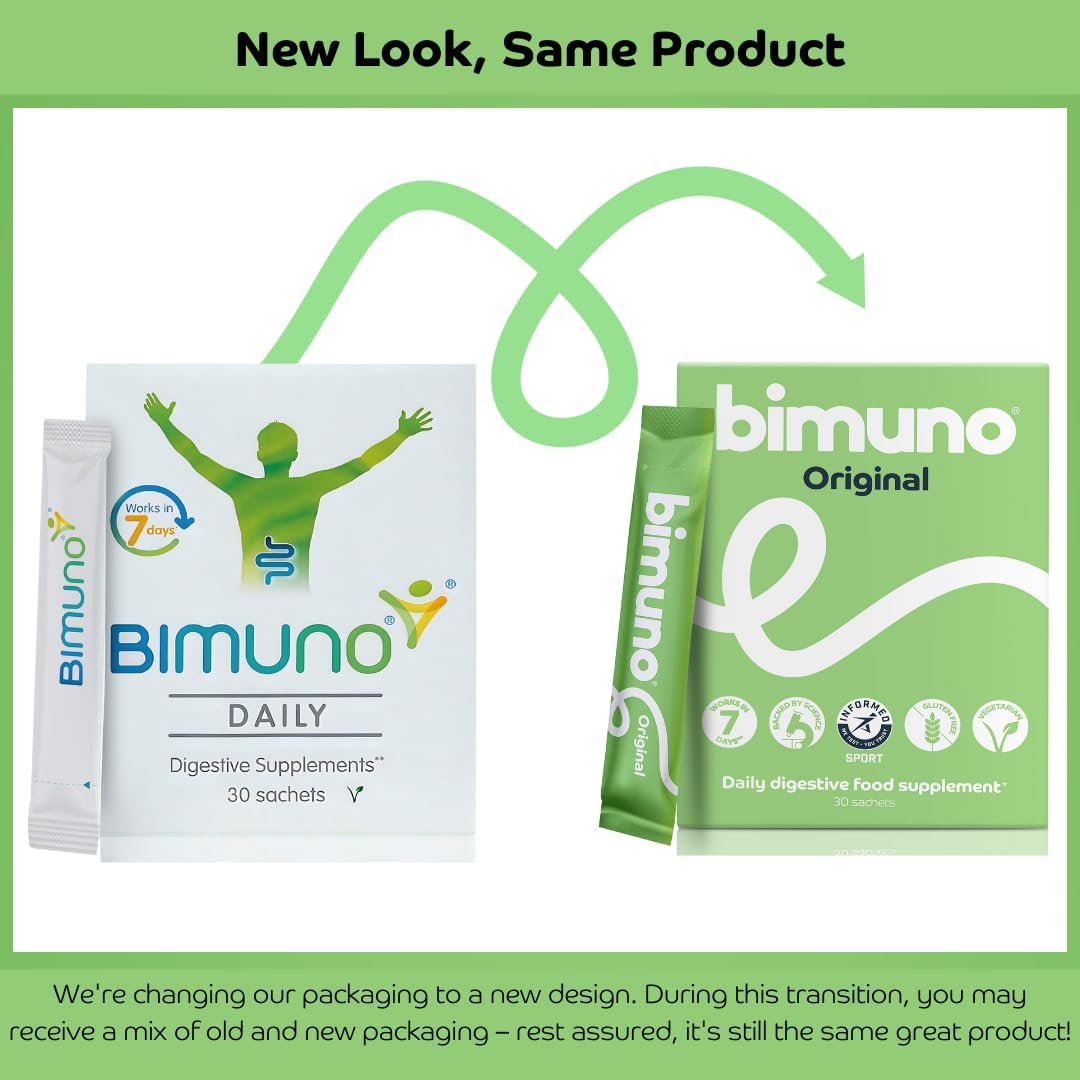 BIMUNO Original Prebiotic Supplement for Daily Gut Health - High Fiber, Vegetarian, Halal - 30 Sachets