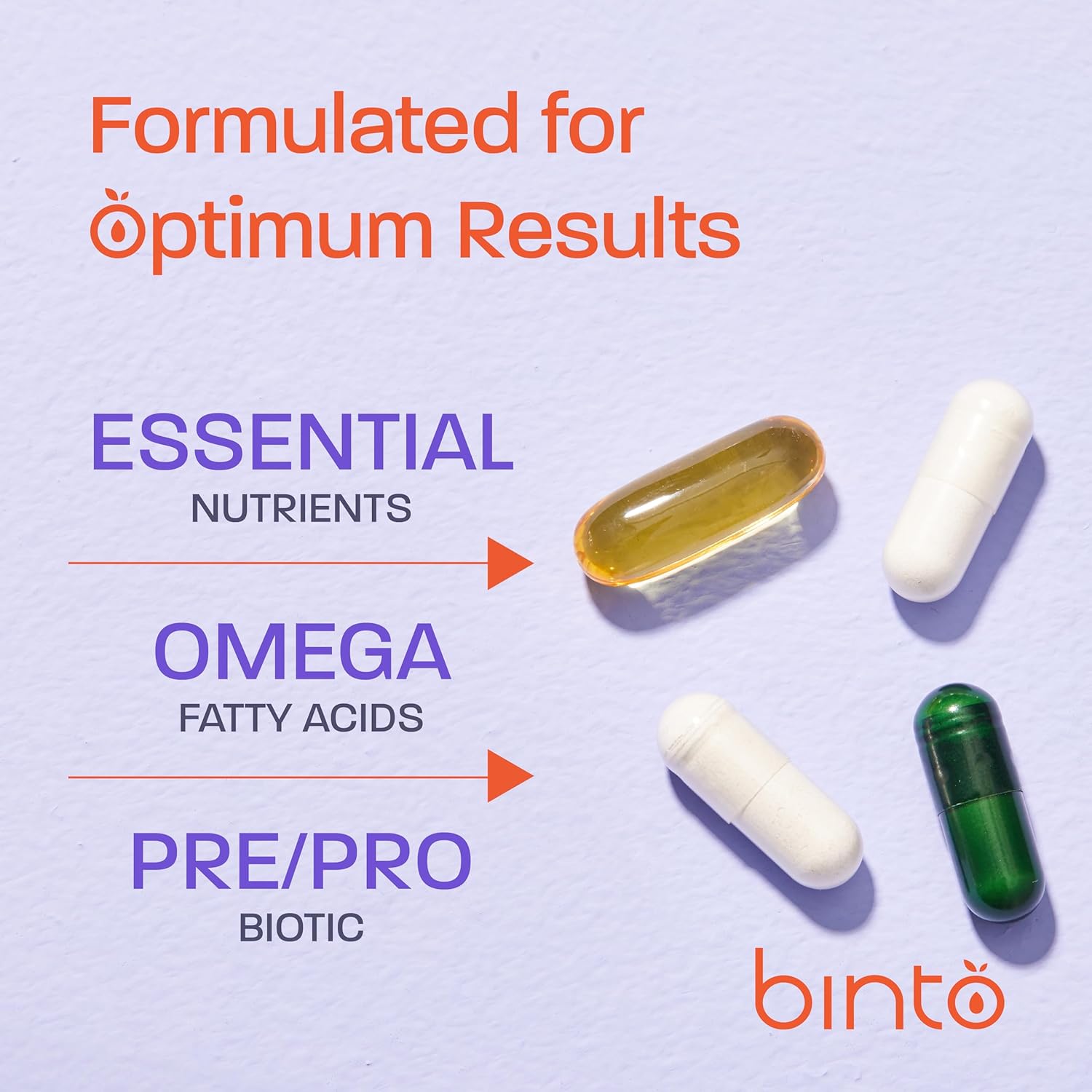 Binto Prenatal Supplements 1 Month Supply - Multivitamin, Probiotics, Iron, DHA, Folate - Non-GMO & Vegetarian