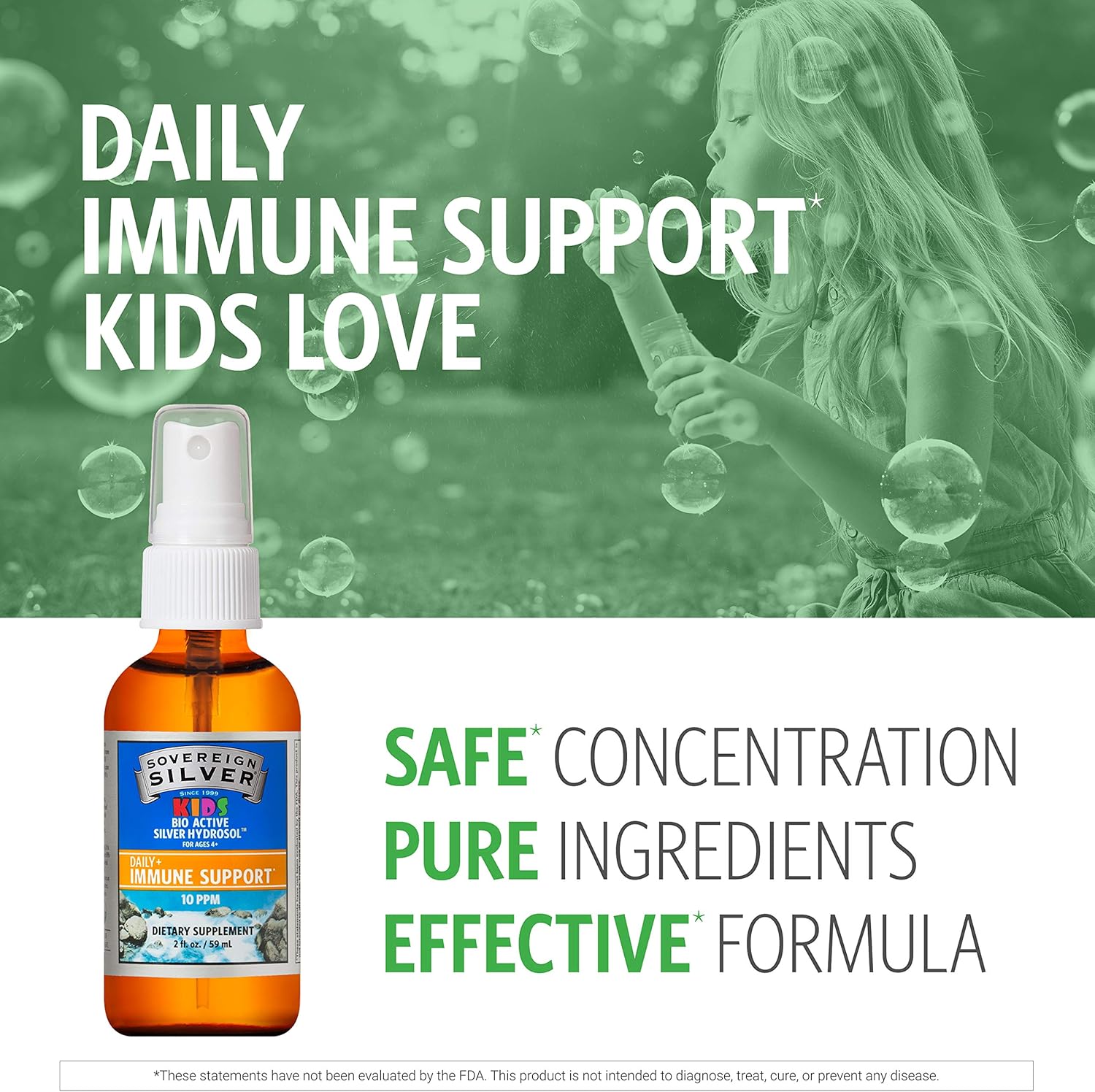 Bio-Active Silver Hydrosol Family Bundle for Immune Support - Dropper & Fine Mist - 4 oz & 2 oz