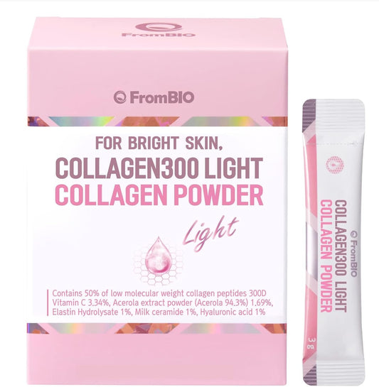 BIO Collagen 300 Light for Bright Skin - 1,500mg Low Molecular Weight Fish Peptides (28 Packets)
