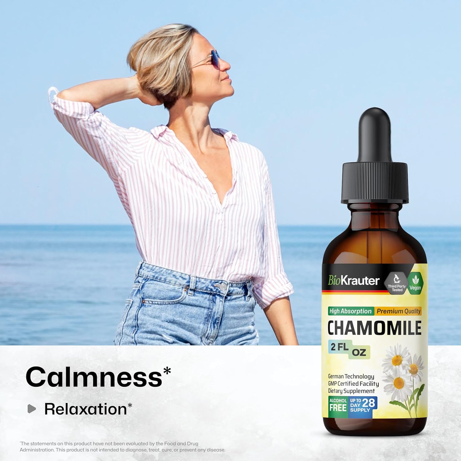 BIO KRAUTER Ashwagandha and Chamomile Tincture Bundle - 2 Fl. Oz. Each