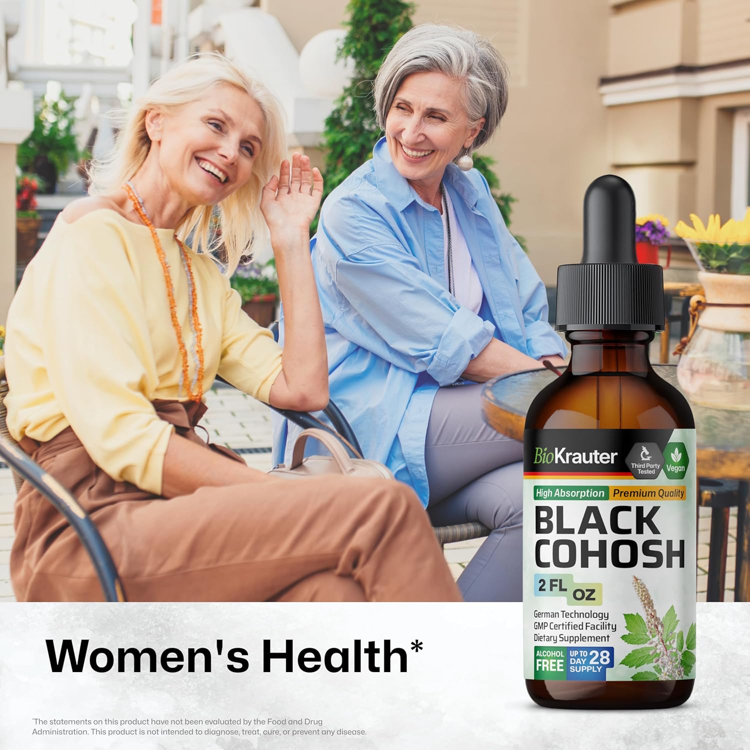 BIO KRAUTER Black Cohosh and Skullcap Tincture Bundle - 2 Fl. Oz. Each