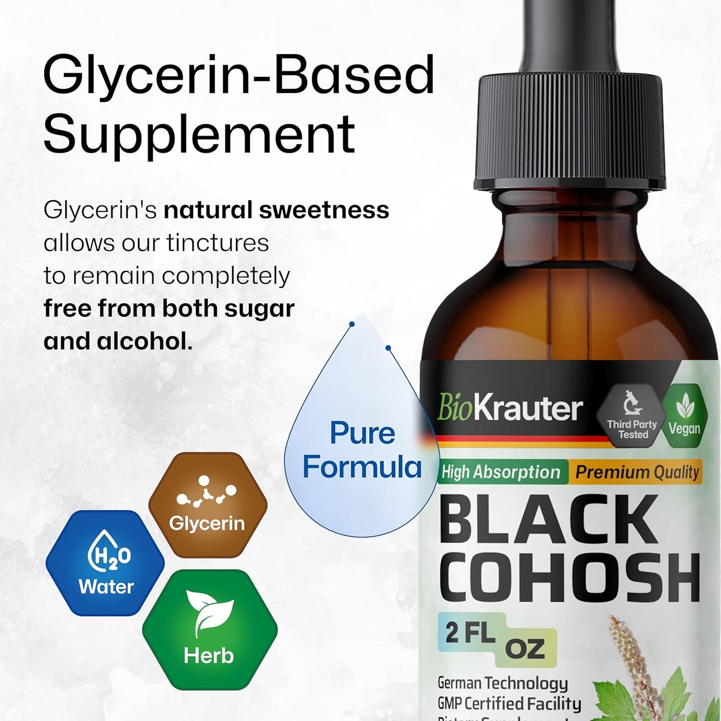 BIO KRAUTER Black Cohosh and Skullcap Tincture Bundle - 2 Fl. Oz. Each