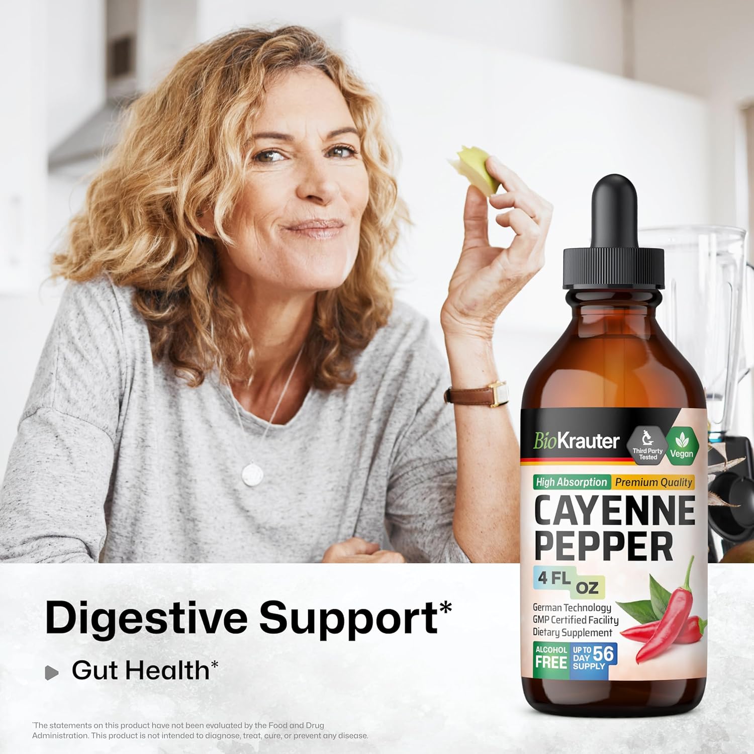 BIO KRAUTER Cayenne Pepper and Dandelion Tincture Bundle - 6 Fl. Oz.