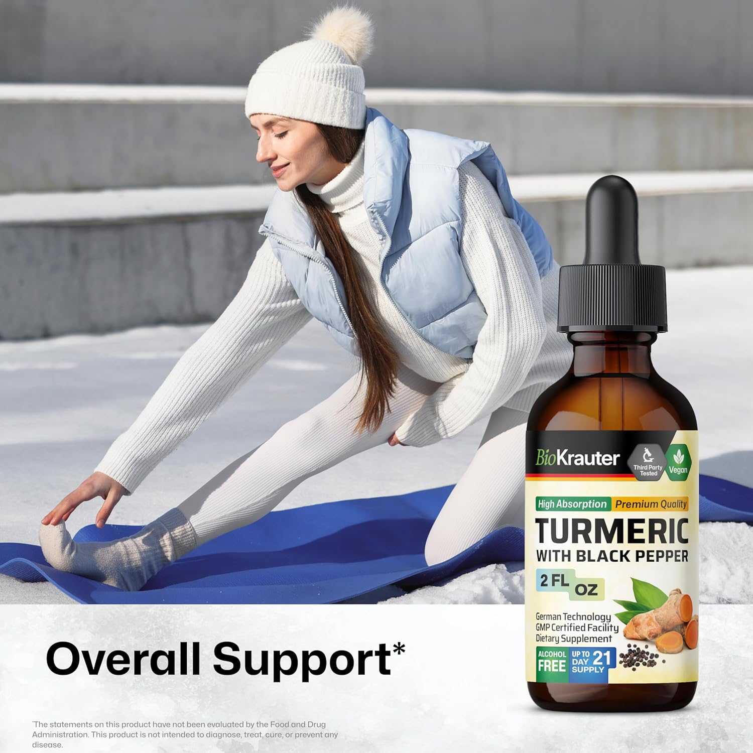 BIO KRAUTER Leg Cramps Capsules and Turmeric Tincture Bundle for Muscle Relief