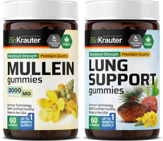 BIO KRAUTER Mullein and Lung Support Gummies - 120 Count