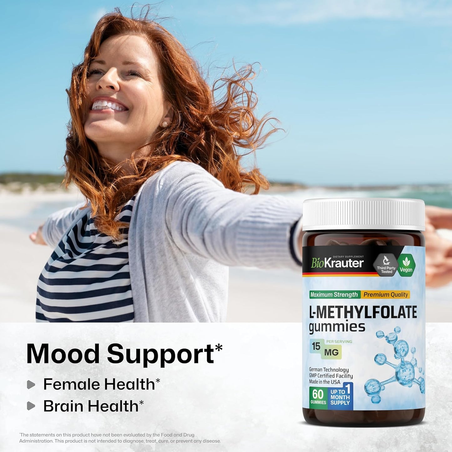 BIO KRAUTER Quercetin, Bromelain, and L-Methylfolate Gummies Combo Pack - 120 Gummies in Total