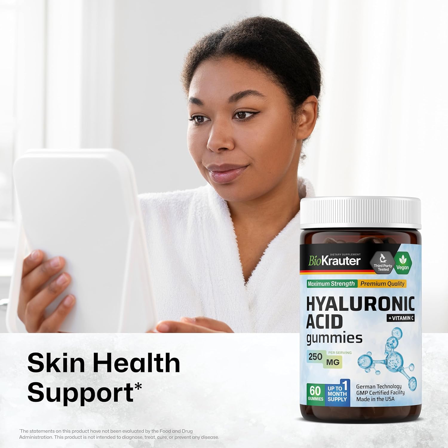 BIO KRAUTER Spearmint Capsules & Hyaluronic Acid Gummies Bundle - 310 Total Supplement Capsules