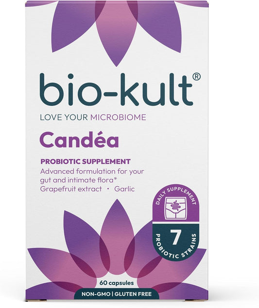 Bio-Kult Candéa Probiotic: Advanced Multi-Strain Formula for Intimate Flora - 60 Capsules with Grapefruit Extract and Garlic