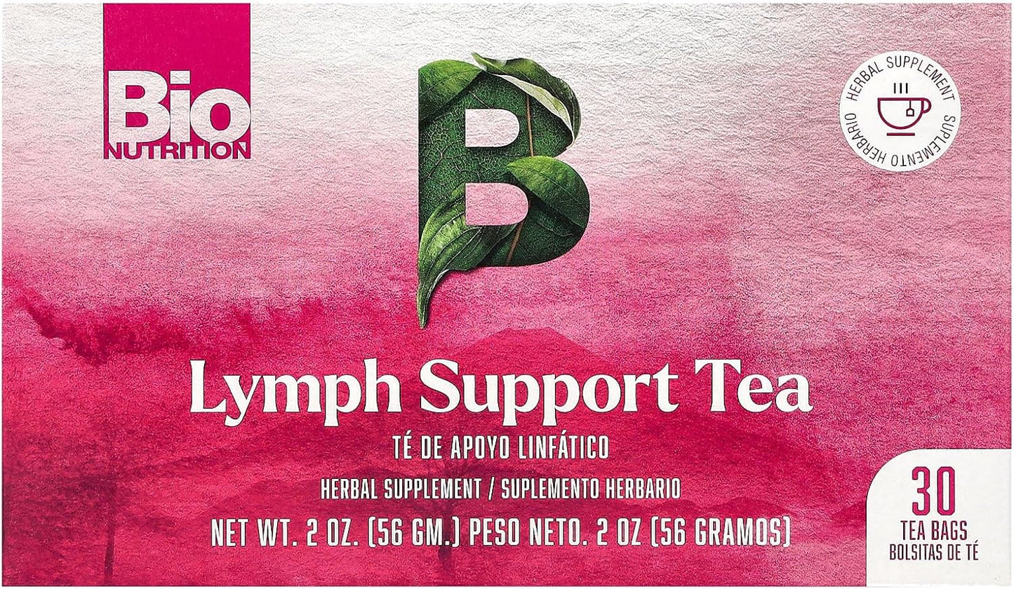 Bio Nutrition Lymph Support Tea Cleanse and Detox - 30 Bags for Immune System Boost and Toxin Removal