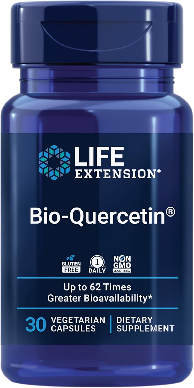 Bio-Quercetin Capsules for Immune & Heart Health Support, Gluten-Free, Antioxidant, 30 Vegetarian Capsules