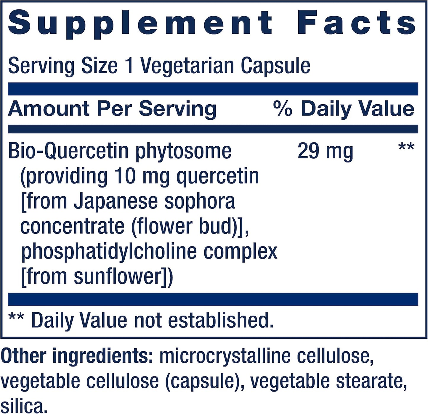 Bio-Quercetin Capsules for Immune & Heart Health Support, Gluten-Free, Antioxidant, 30 Vegetarian Capsules