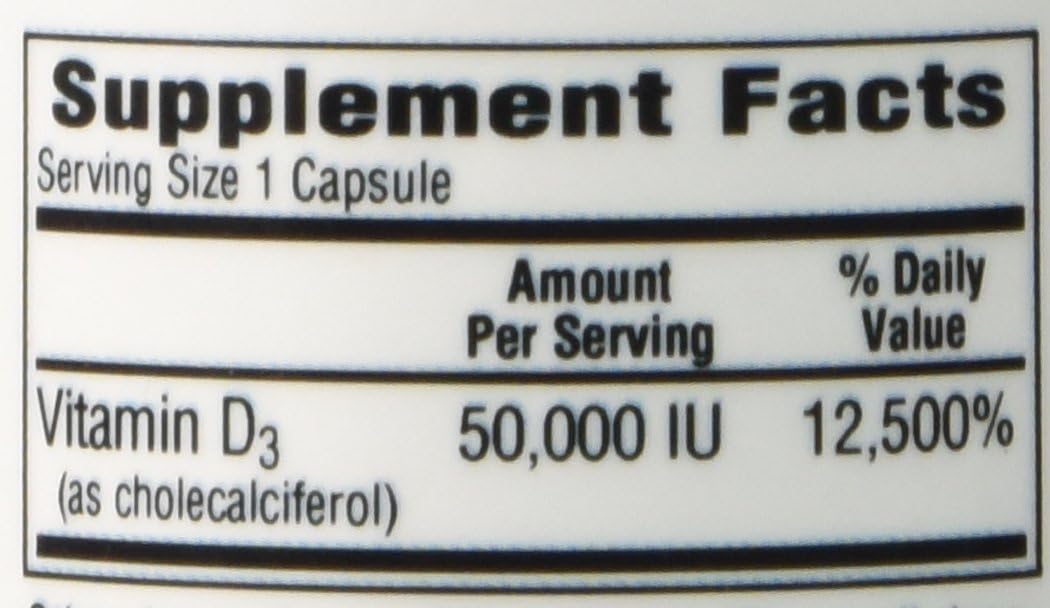 Bio-Tech Pharmacal D3-50 50,000 IU Vitamin D3 Softgels - 100 Count (Pack of 2)
