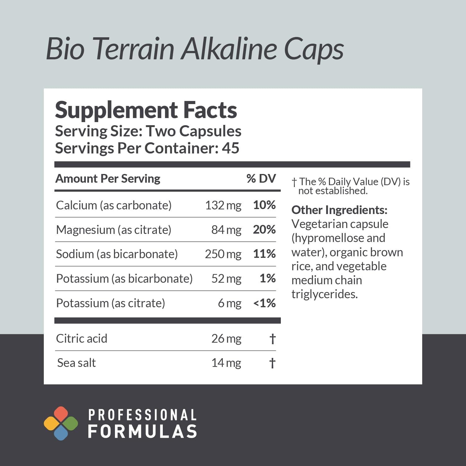 Bio Terrain Alkaline Formula - Supports Healthy Terrain & Ion Balance - Vegetarian, Gluten-Free - 90 Capsules