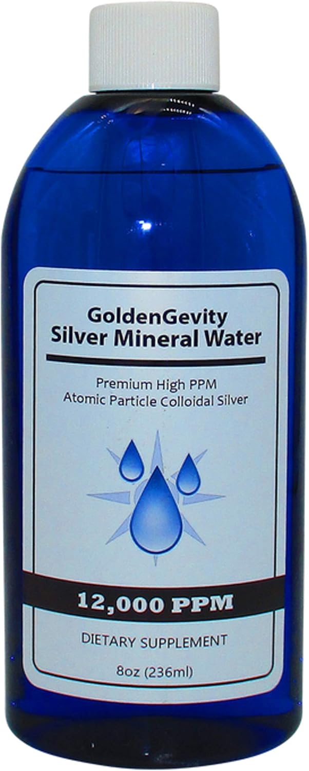 Bioactive Atomic Colloidal Silver Supplement 12,000 PPM, 8 oz - Immune Support, Non-Toxic Trace Minerals