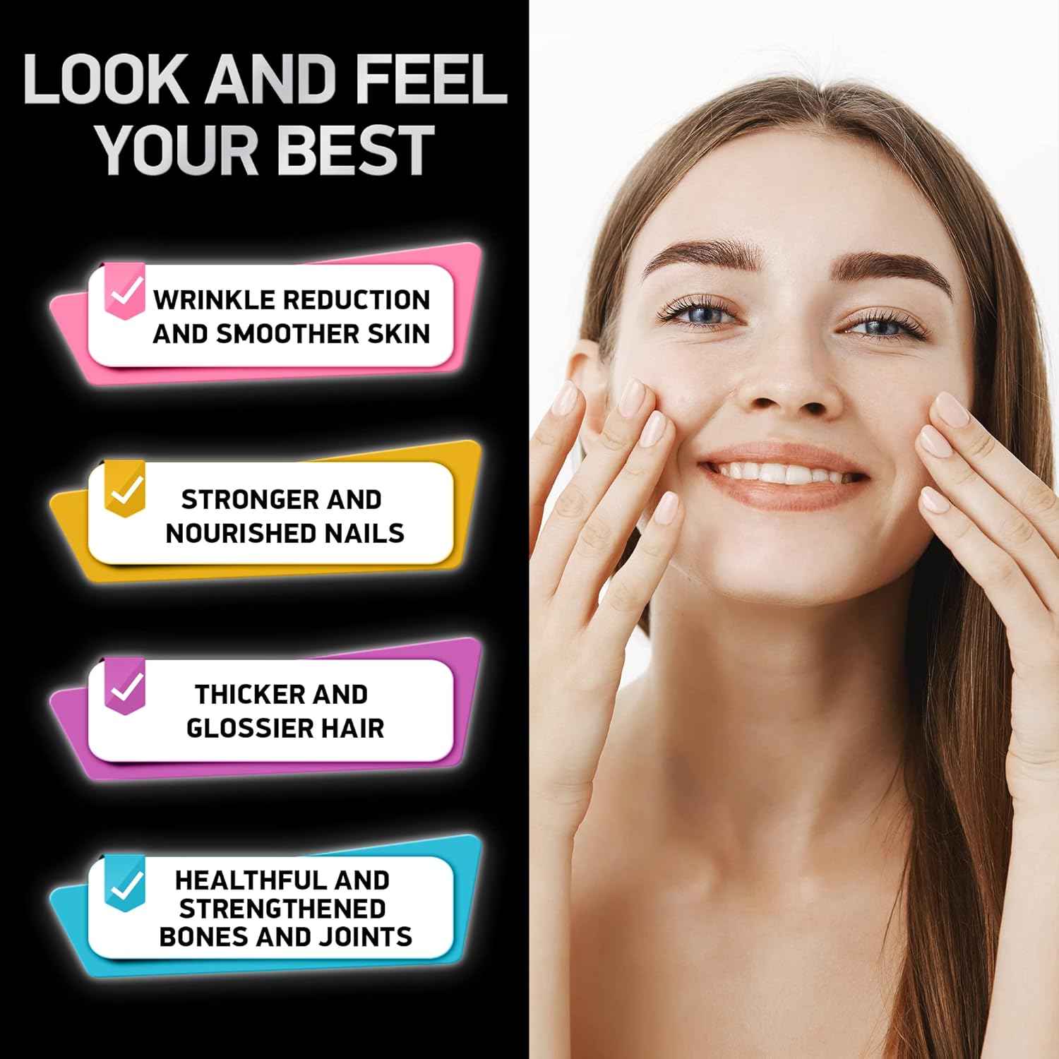 BIOACTIVE LABS Hydrolyzed Collagen and Biotin Drops for Hair, Skin, and Nails - Lemon Flavor - Type 1 & 3 - 2-Pack, 120ml
