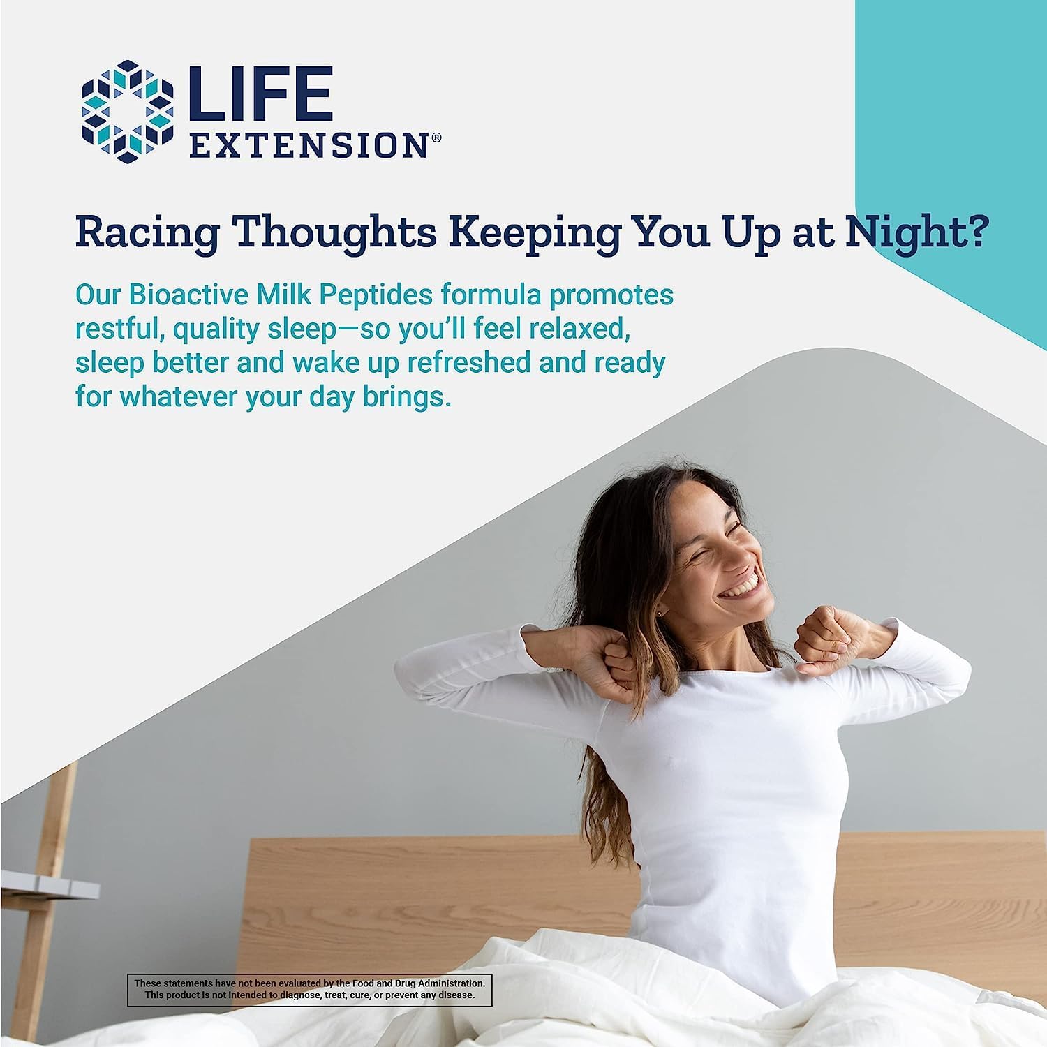 Bioactive Milk Peptides for Relaxation and Healthy Sleep - Gluten-Free, Non-GMO - 30 Vegetarian Capsules