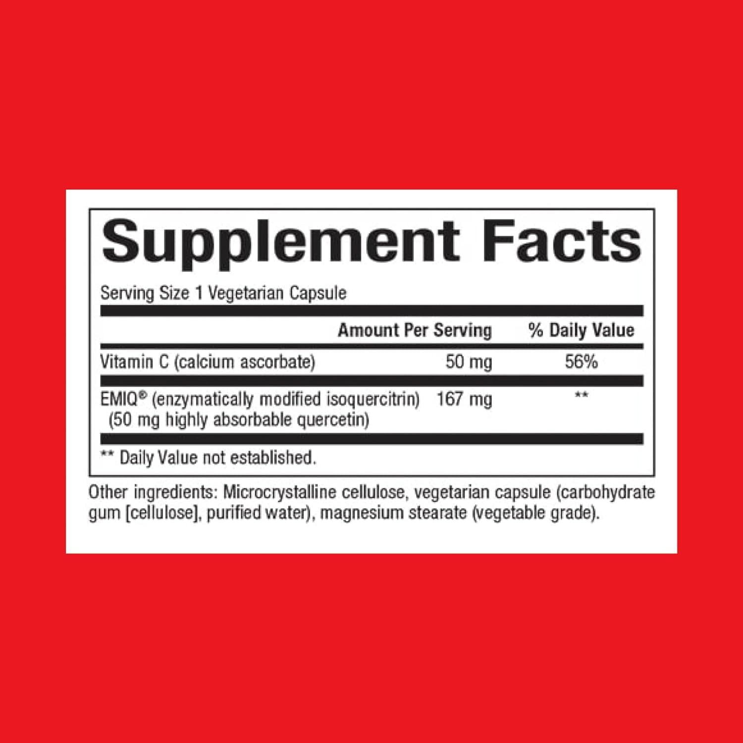 Bioactive Quercetin EMIQ 50 mg with Vitamin C Capsules - Sinus, Heart, and Immune Health Support