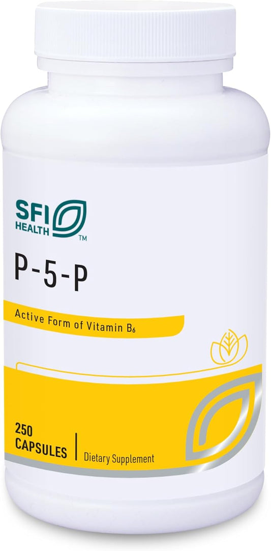 Bioactive Vitamin B6 Pyridoxal-5-Phosphate Capsules for Metabolic & Liver Support by Klaire Labs - 30mg (100 Count)