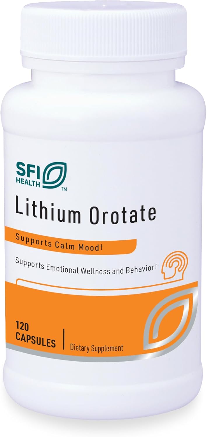 Bioavailable Lithium Orotate Supplement for Mood Balance - 4.8 mg - Supports Focus, Memory, and Cognitive Function - 120 Vegan Capsules