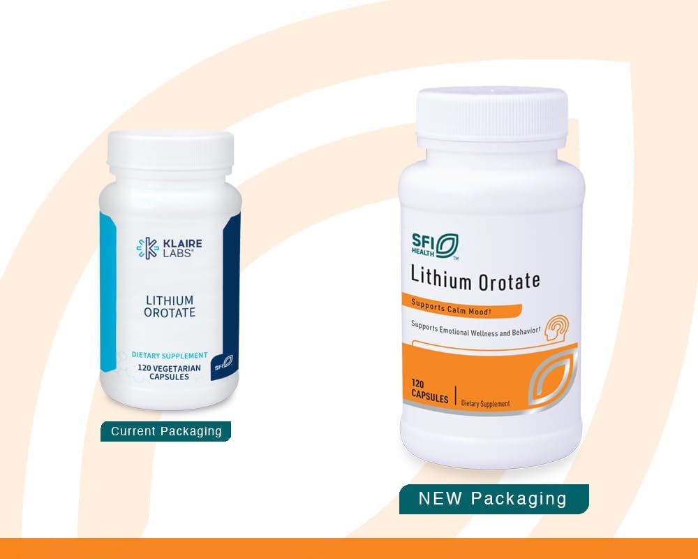 Bioavailable Lithium Orotate Supplement for Mood Balance - 4.8 mg - Supports Focus, Memory, and Cognitive Function - 120 Vegan Capsules