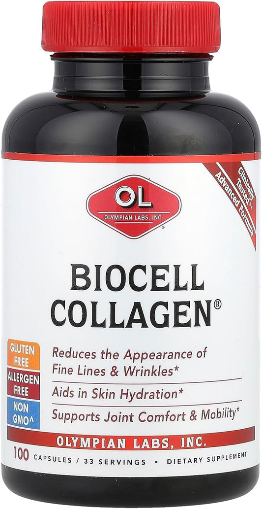 Biocell Collagen II 1500mg Supplement Capsules - Non-GMO, Gluten-Free, Allergan-Free - Supports Skin, Joint Health, and Cartilage - 100 Capsules