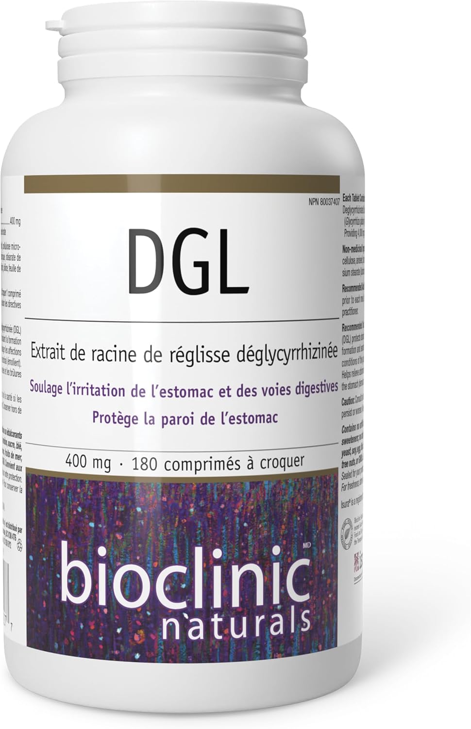 Bioclinic Naturals DGL 180 Chewable Tablets - 180 Count