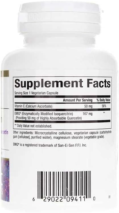 Bioclinic Naturals EMIQ Activated Quercetin Supplement - 60 Vegetarian Capsules