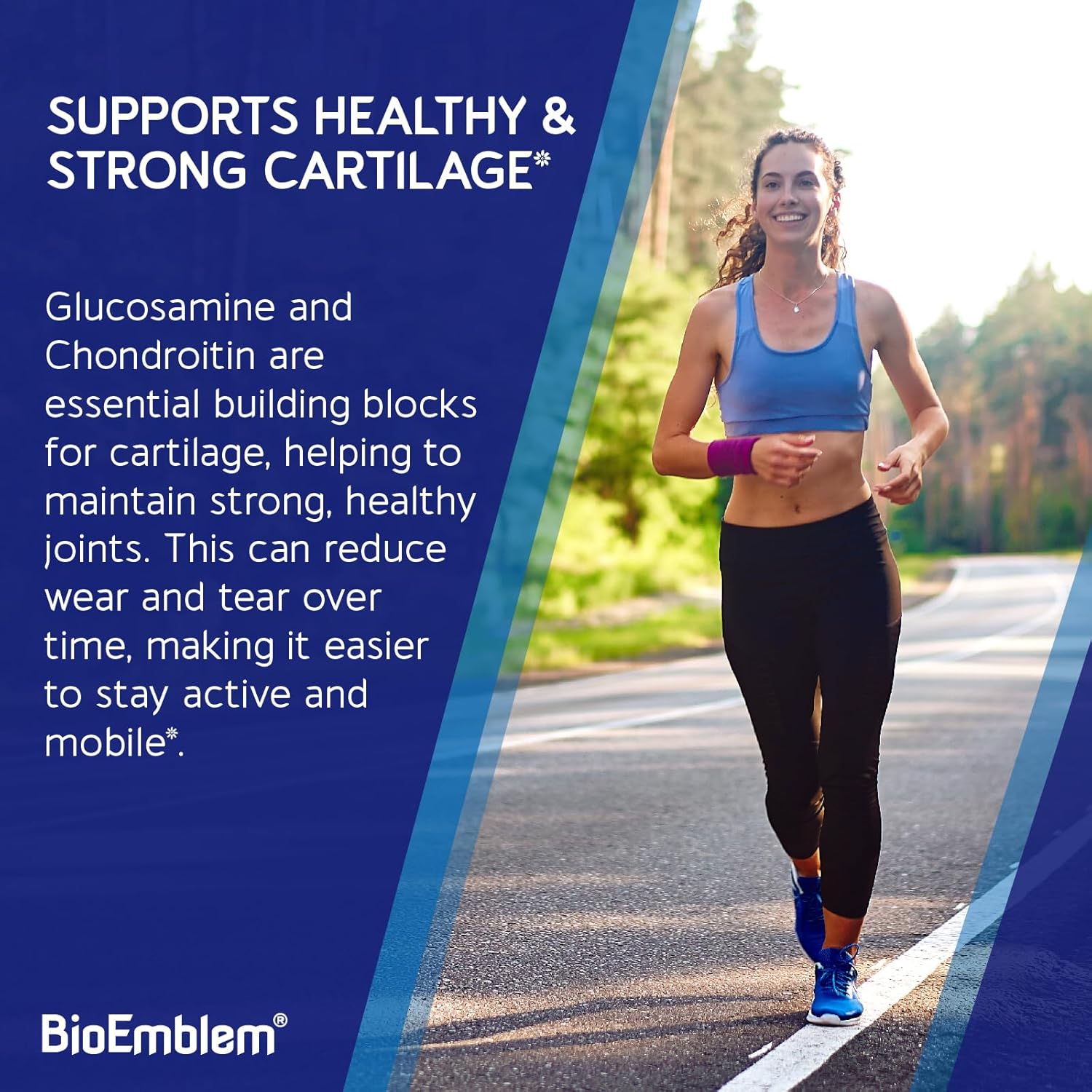 BioEmblem Joint Support Supplement with Glucosamine Chondroitin, MSM, Boswellia, Turmeric, Hyaluronic Acid - 90 Capsules - BoostGo Australia
