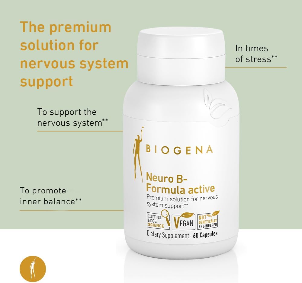 Biogena Neuro B-Formula Active Gold Capsules with Vitamin B Complex for Psyche & Nervous System Support