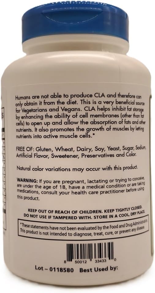 Biogenic Foods CLA Oil Supplement - 1,200mg Free Fatty Acid from Natural Sources - 1,500mg - 60 Capsules